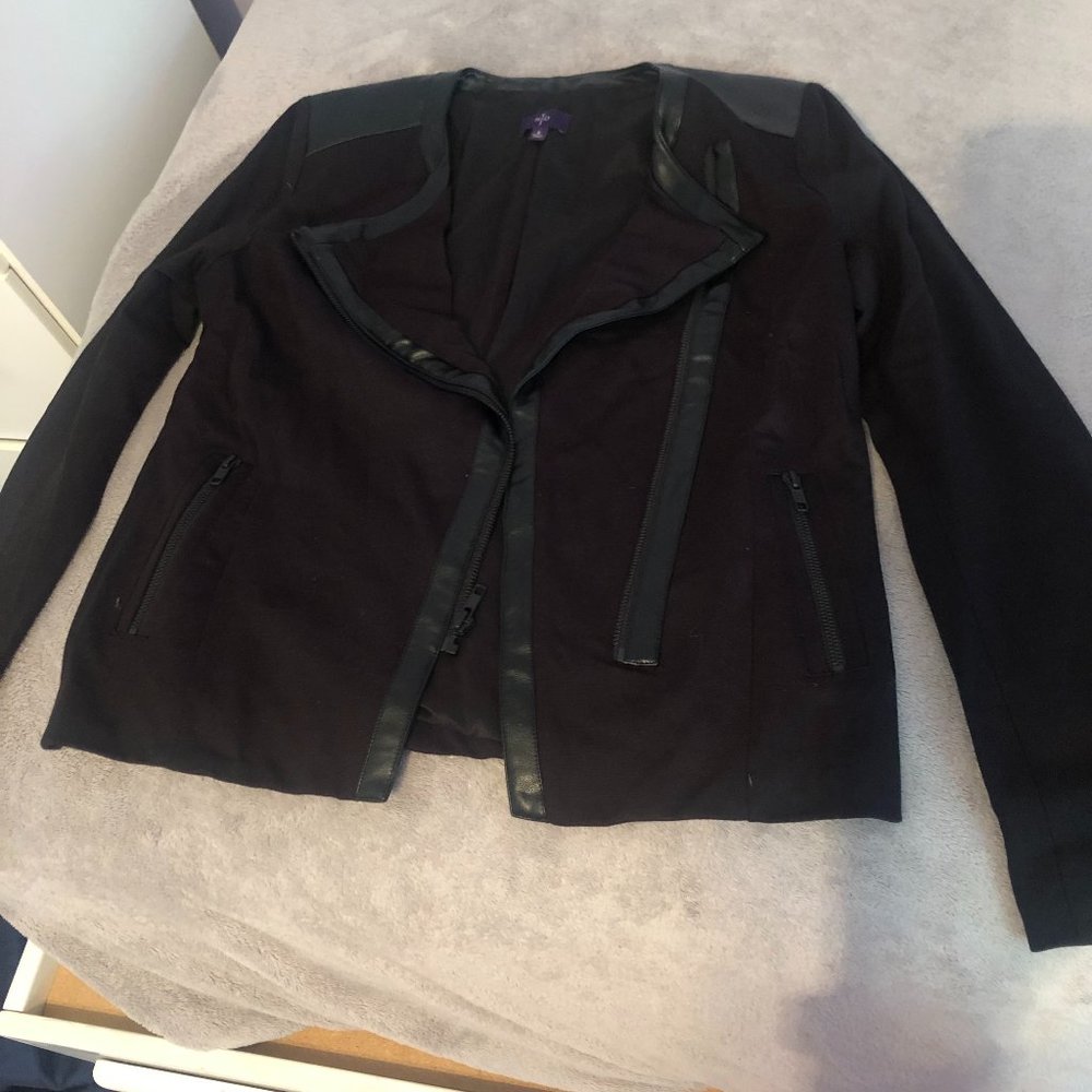 Faux Leather Accented Jacket